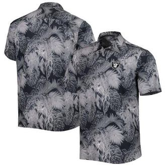 Tommy Bahama Mens Tommy Bahama Black Las Vegas Raiders Coast Luminescent Fronds Camp IslandZone Button-Up Shirt at Nordstrom, Size Small