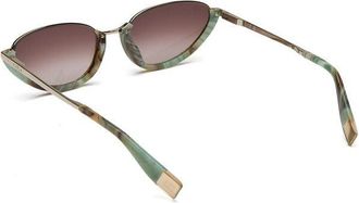 Furla Womens Sunglasses Light Gold-Brown Gradient Metal