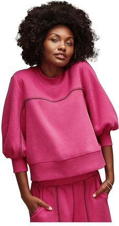 UGG Classic Puff Sleeve Top Womens Clothing Vavoom Heather : SM, Cotton/Elastane/Fleece