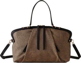 Borbonese Tassen, Dames, Bruin, ONE Size, Leer, Medium Tote
