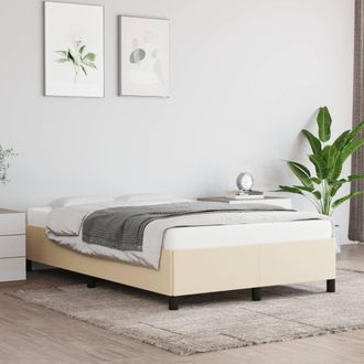vidaXL Estructura De Cama Sin Colch&oacute;n Tela Crema 120x190 Cm Vidaxl