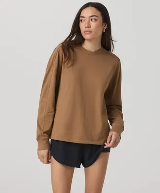 Vuori Clothing Long Sleeve Heavyweight Cotton Tee | White | XS, Size Extra Small