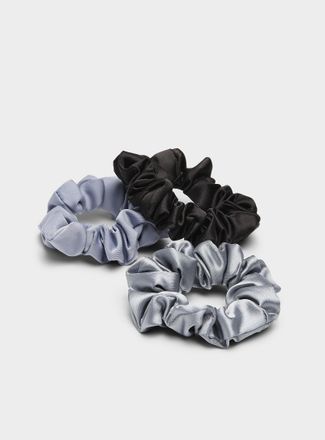 Simons Womens Silky satin scrunchies Set of 3