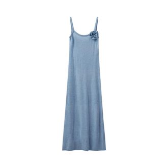 The Garment Kasjmier Lamswol Slip Jurk - Dames - Maxi kleedjes - Blauw - 2XS - Wol - Kleedjes