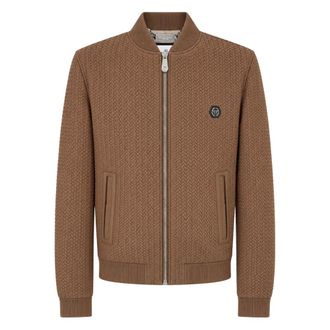 Philipp Plein Bomber de Piel - Jackets - Hombre - Marr&oacute;n - 2XL