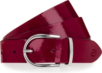 Tamaris Lederg&uuml;rtel TAMARIS, Damen, Gr. 11,5, bordeaux, Rindsleder, unifarben, G&uuml;rtel Lederg&uuml;rtel, 3 cm breit, mit Crasheffekt, klassische Dornschnalle