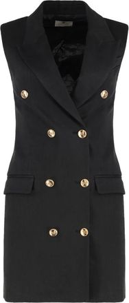 Elisabetta Franchi Dames, Jurken, Zwart, Maat: XS Linnen