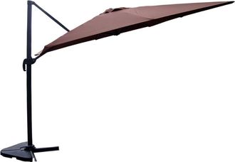 Concept Usine Parasol excéntrico rectangular 3 x 4 m, giratorio en 360 degrès chocol