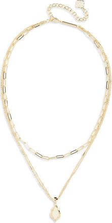 Kendra Scott Adriana Scallop Multistrand Necklace in Gold Natural Mother Of Pearl at Nordstrom