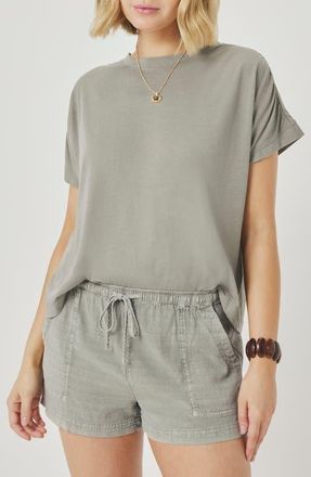 Splendid Rebecca Shirred Sleeve Cotton Blend T-Shirt in Eucalyptus Green at Nordstrom, Size X-Small