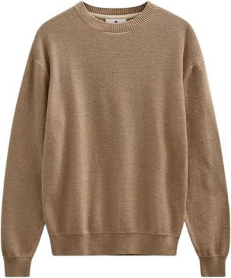 Anerkjendt Akebbe Cotton/Silk knit incense 902182 - Heren - Ronde hals truien - Beige - M - Katoen - Truien & Vesten