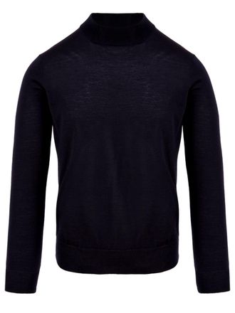 FILIPPO DE LAURENTIIS Navy Blue Merino Wool Turtleneck Sweater