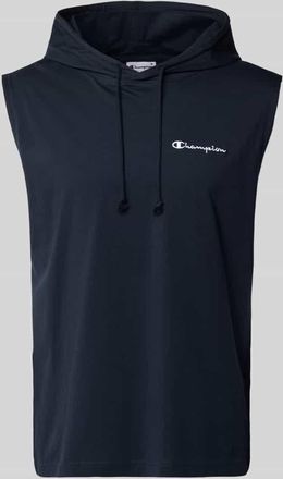 Champion Hoodie mit Label-Stitching in Marine, Gr&ouml;&szlig;e XXL