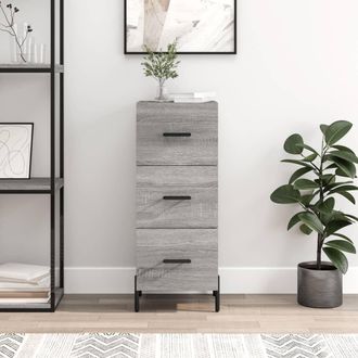 vidaXL Aparador Madera De Ingenier&iacute;a Gris Sonoma 34,5x34x90 Cm Vidaxl