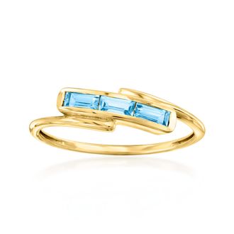 Canaria Canaria Swiss Blue Topaz Ring in 10kt Yellow Gold