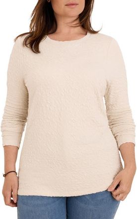 Nic+Zoe Crinkle Knit Textured Top in Coconut at Nordstrom, Size 2X