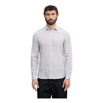 Benetton Linnen overhemd - Heren - Casual Overhemden - Blauw - S - Linnen - Overhemden