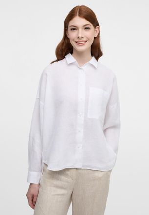Eterna Hemdbluse ETERNA OVERSIZE FIT, Damen, Gr. 42, weiss (wei&szlig;), 100% Leinen, Blusen Hemdbluse