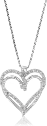 Vir Jewels 1/10 cttw Lab Grown Diamond Heart Pendant Necklace in Sterling Silver with Chain For Women