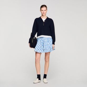 Sandro Metal button layered collar jumper