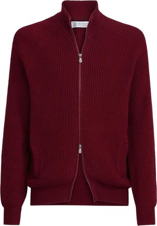 Brunello Cucinelli Cardigan con maniche raglan - Rosso