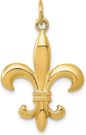 Diamond2Deal 14k Yellow Gold Solid Fleur de Lis 3-D Charm