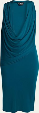 Tom Ford Plunging Cowl-Neck Jersey Body-Con Dress