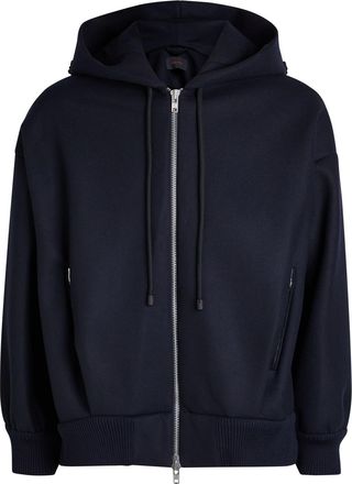 Simone Rocha Simone Rocha Hooded Wool-blend Bomber Jacket - Navy - M