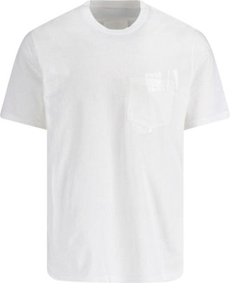 Maison Margiela White Ribbed Neckline Chest Pocket T-Shirt