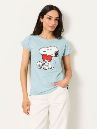 Fat Face FatFace Blue Snoopy Heart Graphic T-Shirt
