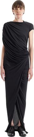 Rick Owens Gowns, female, Black, Size: L Ares Draped Maxi Dress