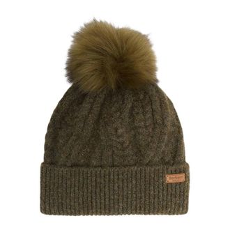 Barbour Elsdon Cable-Knit Muts - Dames - Hoeden - Groen - ONE Size - Polyester - Accessoires