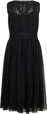 Alberta Ferretti Jurk met V-hals - Dames - Feestkleedjes - Zwart - S - Kleedjes