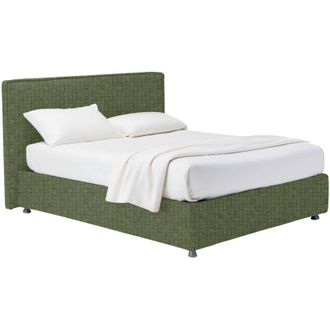 Dmora Letto Piazza e Mezza Harlow, Sfoderabile, Contenitore Made in Italy, Verde