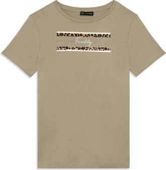 Freddy T-shirt Manica Corta con Dettagli Animalier e Borchie
