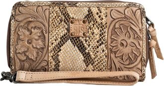 StS Ranchwear Stella Kacy Leather Organizer Clutch In Beige
