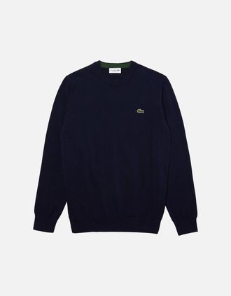 Lacoste Mens Lacoste AH1985 Cotton Crew Knit - Navy - Size: 36