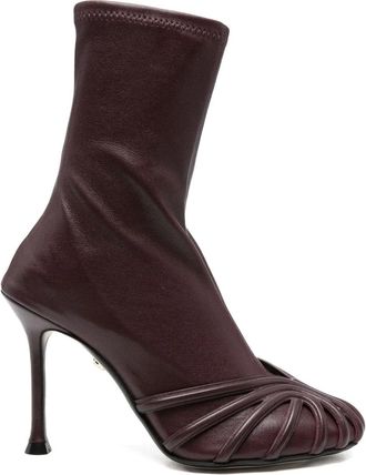 Alevì 70 mm lamsleren enkellaarzen - Rood