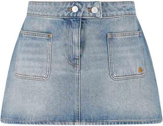 Courr&egrave;ges Denim mini skirt