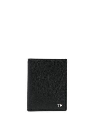 Tom Ford Portafoglio bi-fold con placca logo - Nero