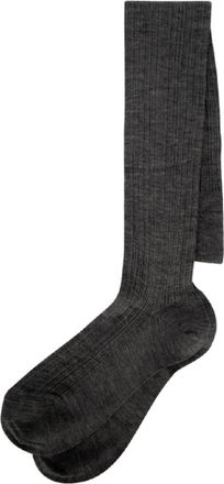 Brunello Cucinelli Lead Wool Blend Ribbed Socks, Size Medium