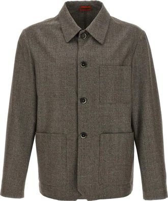 Barena Jassen, Heren, Grijs, M, 260 Noce Overshirt Visal