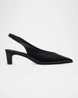 Bernardo 50mm Maude Leather Slingback Pumps