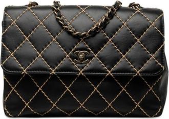 Chanel Pre-owned Wild Stitch Quilted Shoulder Bag - Dames - Vintage Schoudertas - Zwart - ONE Size - Leer - Vintage