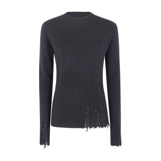 Uma Wang UMA Wang, Truien & Vesten, Dames, Zwart, L, Kasjmier, Rondgebreide trui