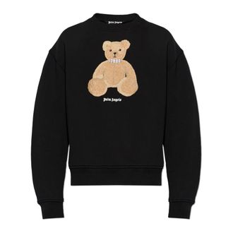 Palm Angels Sweatshirts, male, Black, Size: XL Sweatshirt With A Signature Teddy Bear Motif