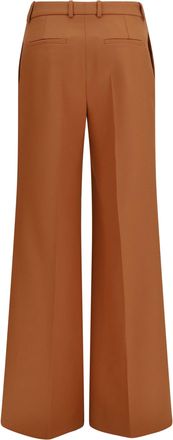 Chlo&eacute; Womens High-Waisted Flared Cotton Pants Tannish Red Trousers