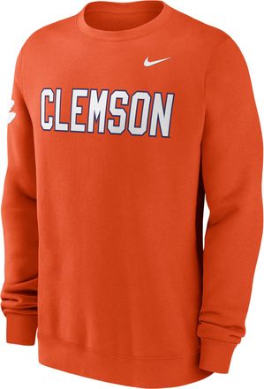Nike Clemson Sideline Club Nike Mens College Pullover Crew in Orange | 02TT89MCLN-R0M