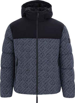 Emporio Armani Pawter Logo Pattern Padded Down Jacket
