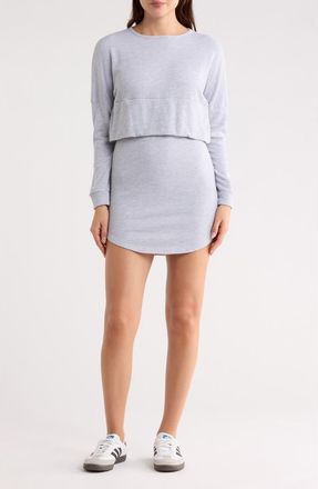 Go Couture Sport Mini Lounge Dress in Heather Grey at Nordstrom Rack, Size X-Large